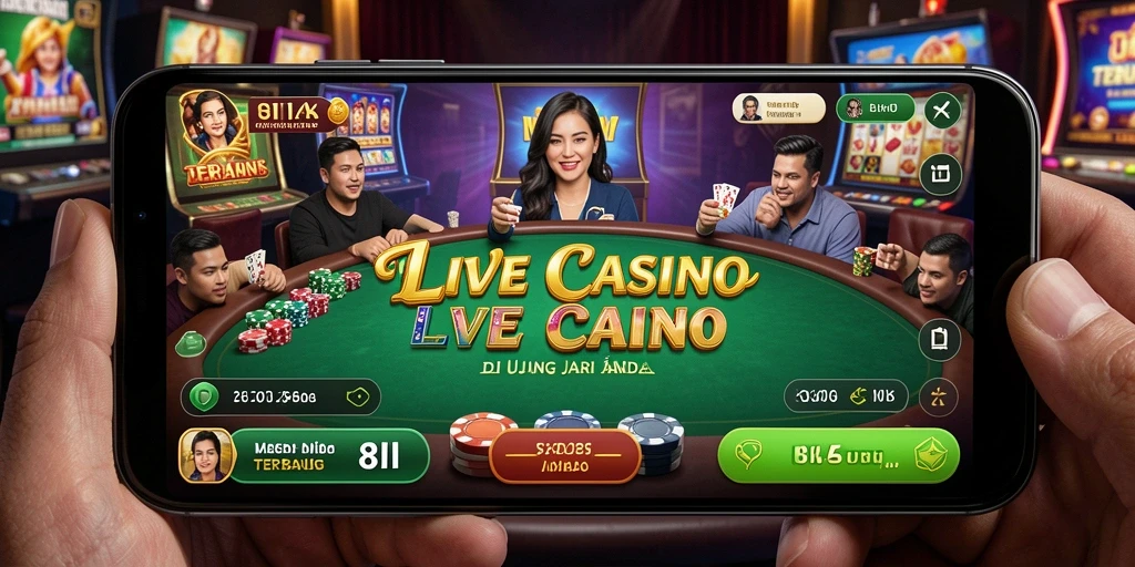 Screenshot gameplay Live Casino di 8II menampilkan aksi yang mendebarkan.