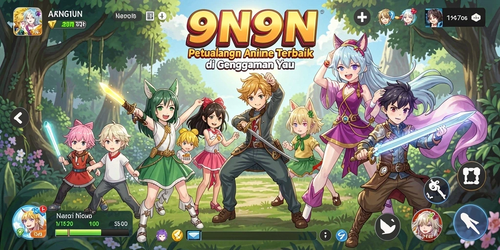 Tangkapan layar dari gameplay Anime yang menakjubkan di 9N9N.