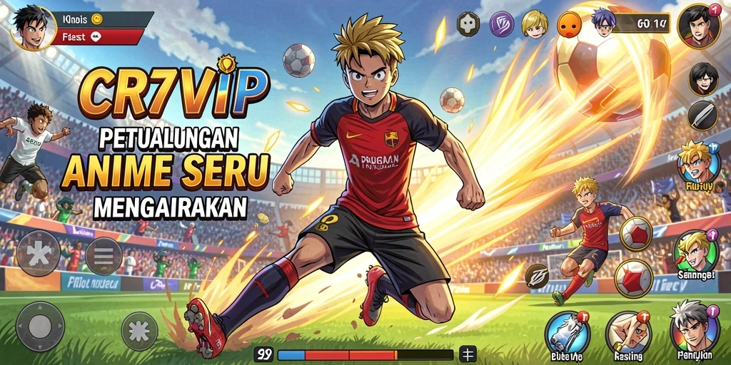 Tampilan gameplay seru CR7VIP yang penuh aksi Anime.