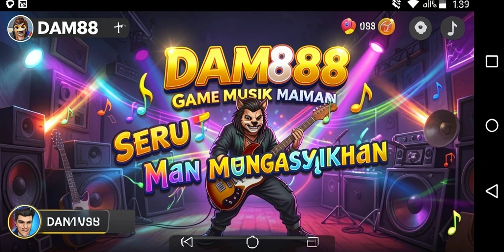 Screenshot gameplay <strong>DAM88</strong> yang menunjukkan pemain bermain dengan musik.