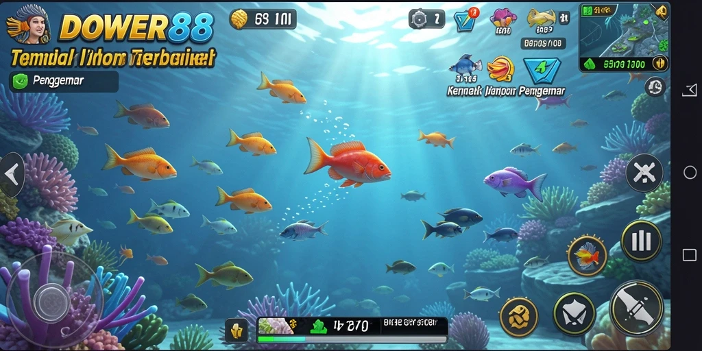 Screenshot gameplay DOWER88 yang penuh aksi Tembak Ikan.
