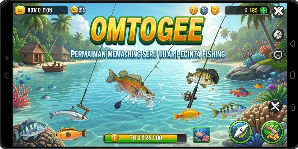 Tampilan gameplay OMTOGEL dengan aksi memancing yang mendebarkan.