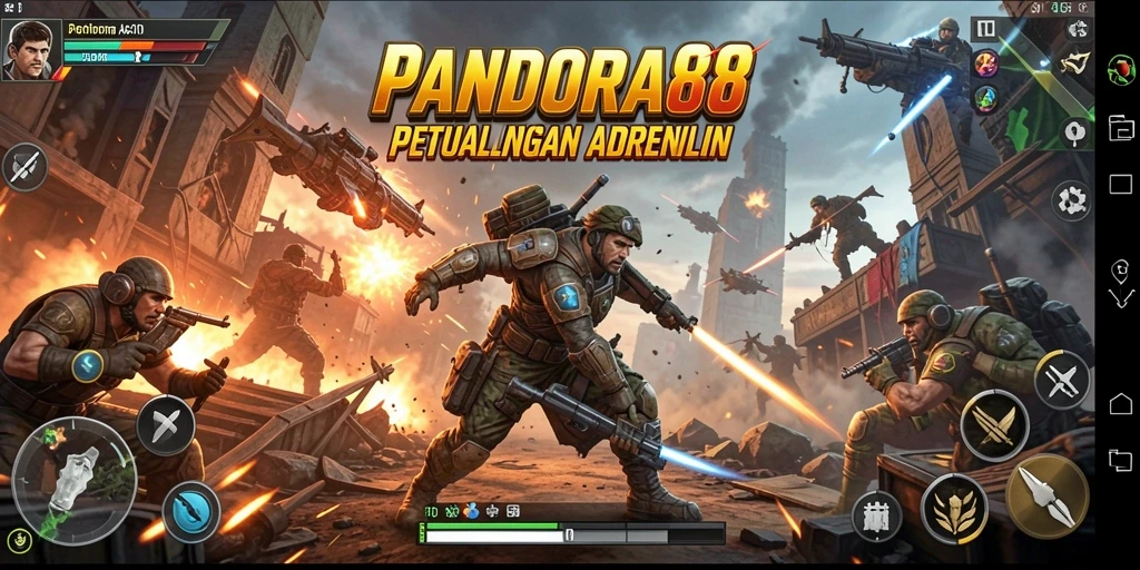 Tampilan utama gameplay PANDORA88 yang menegangkan dan penuh aksi.
