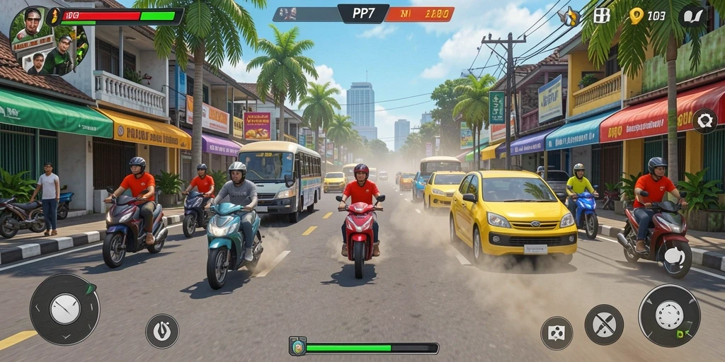 Gameplay seru saat balapan di PP7 dengan grafis menakjubkan.