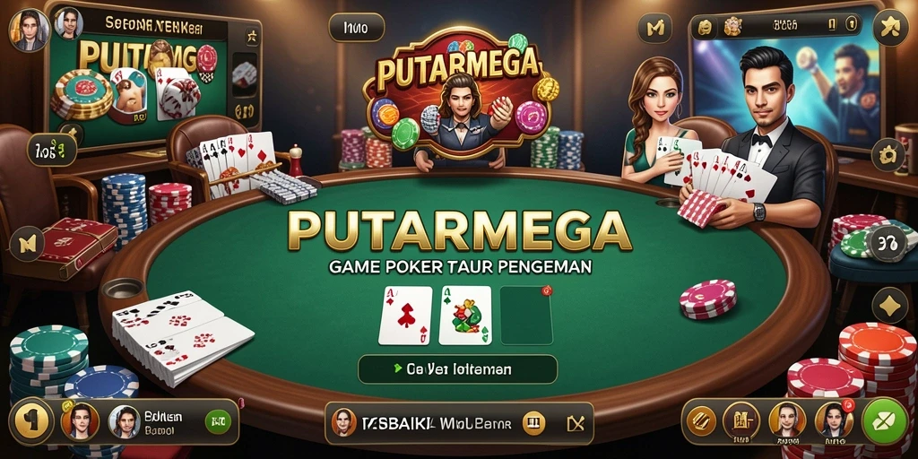 Screenshot utama PUTARMEGA menampilkan intensitas permainan poker yang menarik.