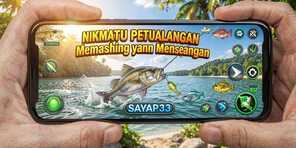 Screenshot utama SAYAP33 menampilkan aksi memancing yang mendebarkan dan indah.